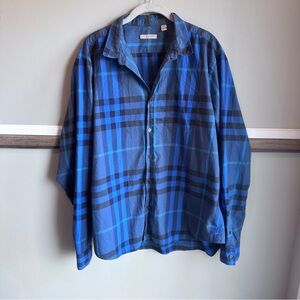 Burberry Brit Blue Nova Check preppy classic  Cotton button-up shirt